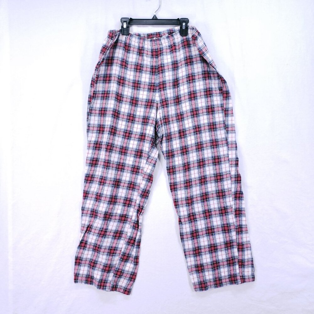Lauren Ralph Lauren Red Plaid Cotton Flannel Sleepwear Pajama Top n Pants Set XL - Picture 8 of 16
